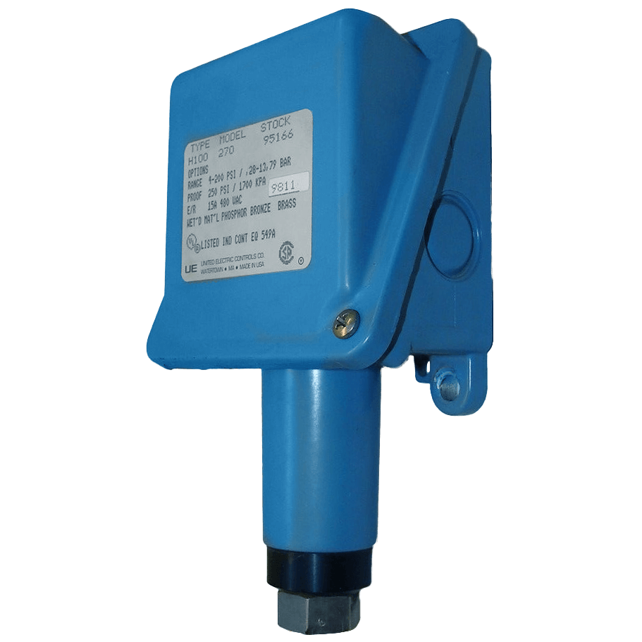 United Electric Pressure Switch, 100 Series Type H100 Models 270 & 274